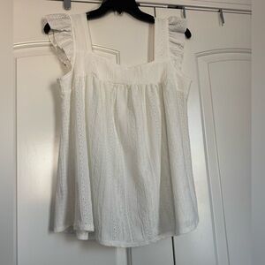 Ces Femme White Eyelet Blouse